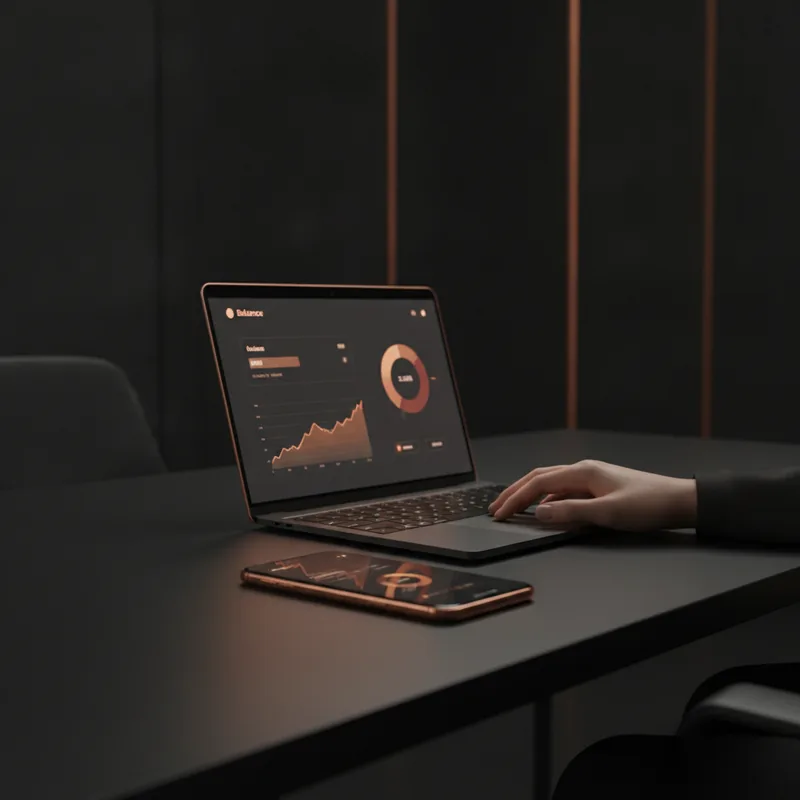 AI-driven market signals dashboard with live trend chart and confidence levels